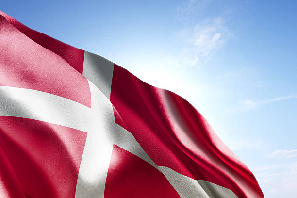 istock Flag of Denmark waving in the wind 598708268
