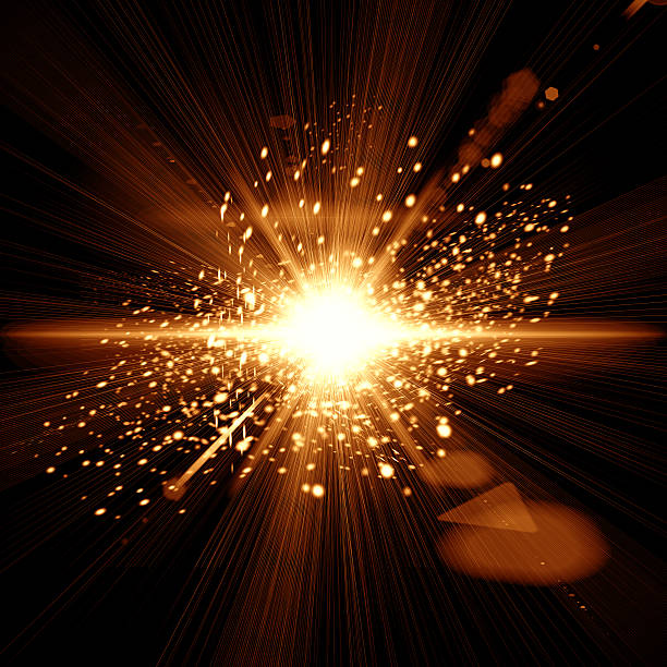 istock Digital lens flare in black background 598709056