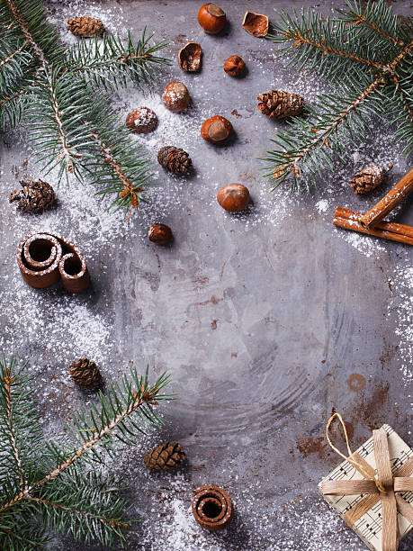 istock Christmas background with fir branches,cones ,nuts 598710126