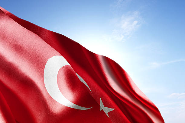 istock Flag of Turkey waving in the wind 598710626