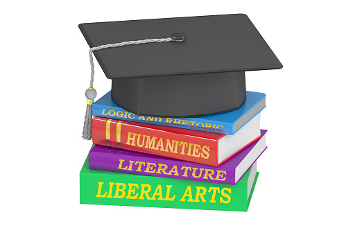 Liberal Arts Education, 3D rendering isolated on white background