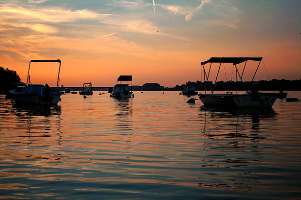istock Beautiful sunset over the local marina 598711898