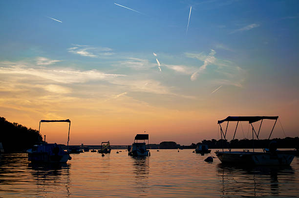 istock Beautiful sunset over the local marina 598712190