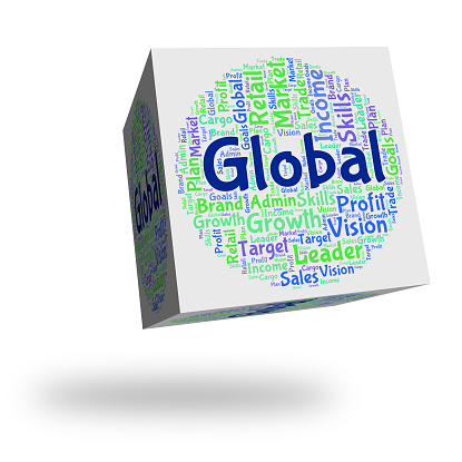 Global Word Showing Worldwide Text And Wordcloud