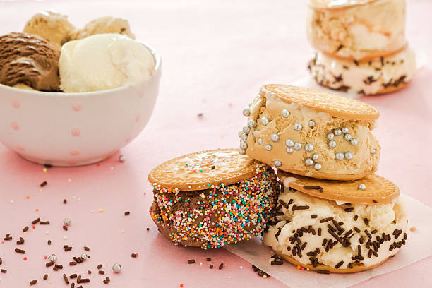 Gelado de sanduíches - fotografia de stock