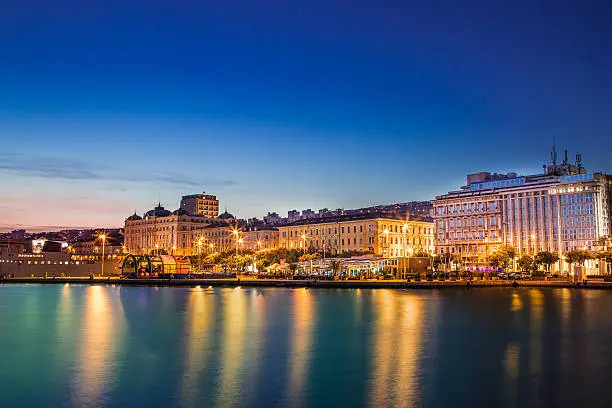 A view of the Rijeka harbor, take on an evening in July 2016