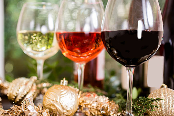 istock Various wine selections, glasses for Christmas holiday party. 598713470