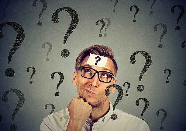 istock Thoughtful confused man has many questions no answer 598713638