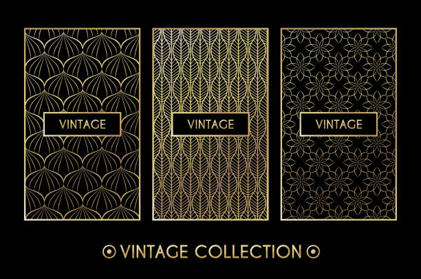 ilustrações de stock, clip art, desenhos animados e ícones de golden vintage pattern on black background - design chocolate