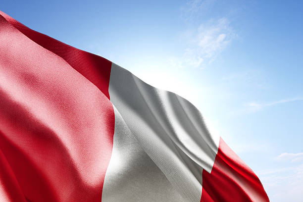 istock Flag of Peru waving in the wind 598713694