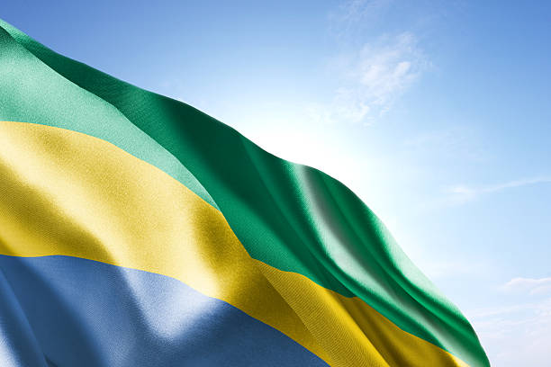 istock Flag of Gabon waving in the wind 598714952
