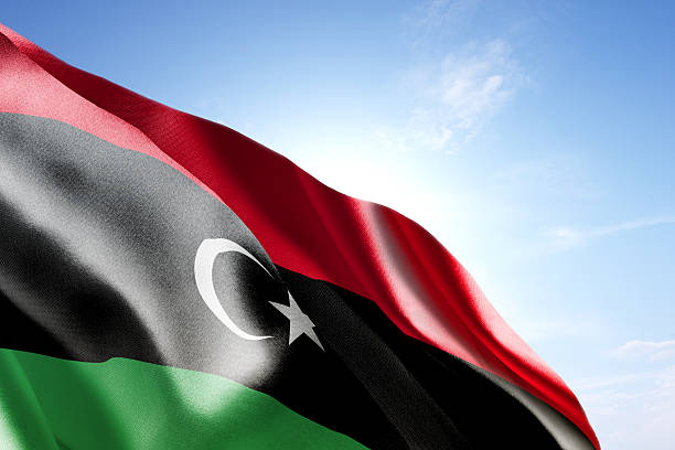 flaga libii się na wietrze - libyan flag zdjęcia i obrazy z banku zdjęć