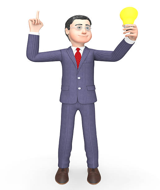 istock Lightbulb Businessman Means Render Illustration And Think 3d Ren 598715988
