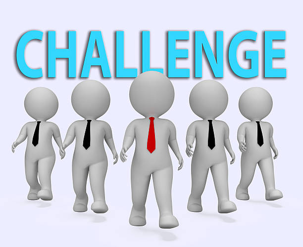 istock Challenge Businessmen Shows Hard Times And Businessman 3d Render 598782534