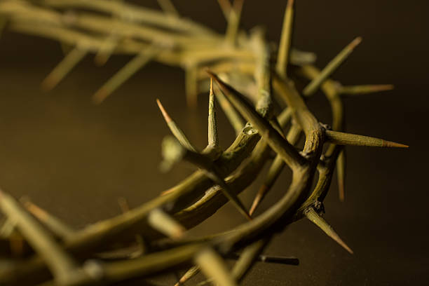 istock Crown of thorns and Crucifix with copy space 598783232