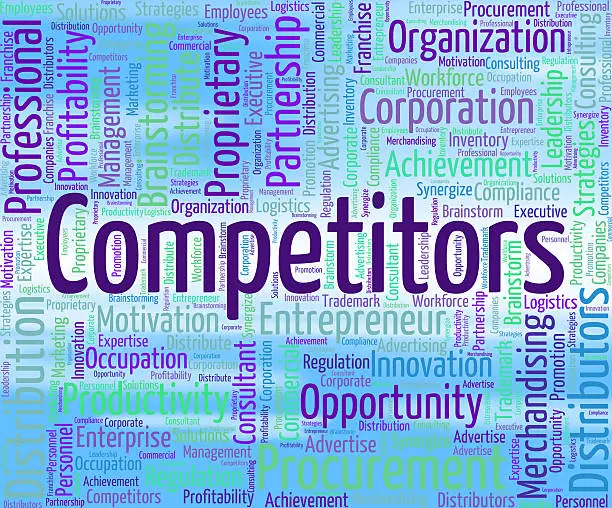 Competitors Word Indicating Competing Opponents And Rival