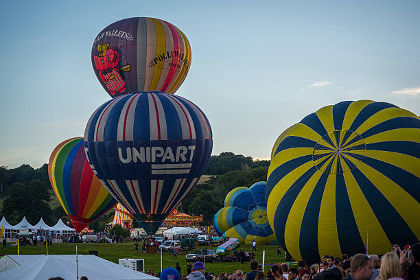 Air balloon in the evening sky
