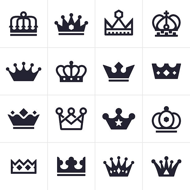 Crown Icons and Symbols King and queen crown icons and symbols collection.  EPS 10 file.  king royal person stock illustrations