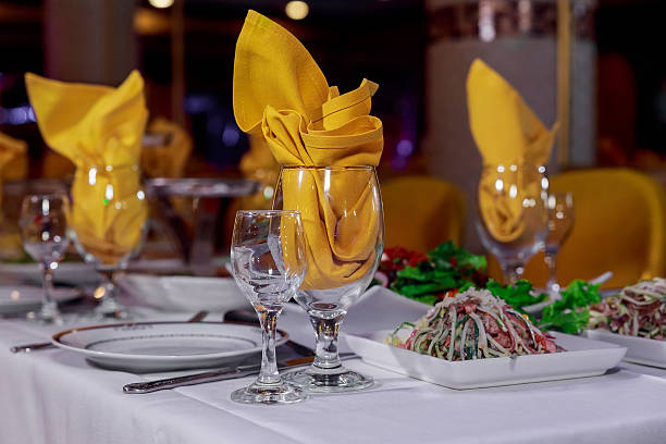 served table on the veranda in a luxury restaurant