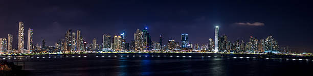 istock Panoramic view of Panama City Skyline at night 598790212
