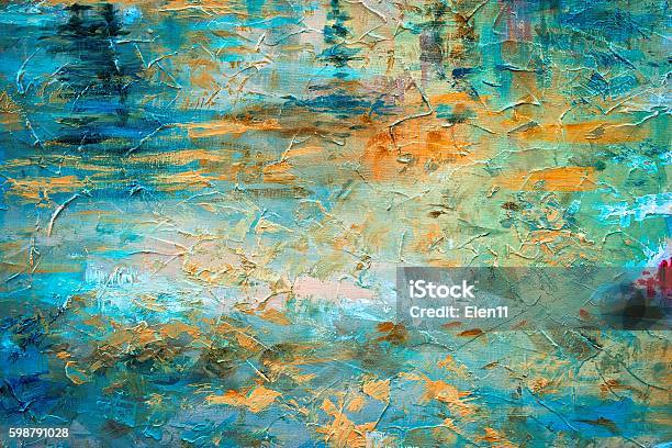Abstract Oil Paint Texture On Canvas Stock Photo - Download Image Now - Oil Painting, Textured, Oil Paint