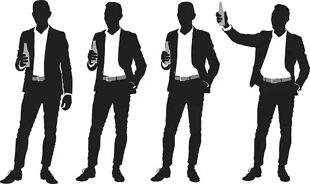Vector illustration of Smart casual man with beer bottle
