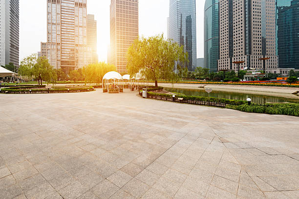istock city park with modern building background in shanghai 598802550