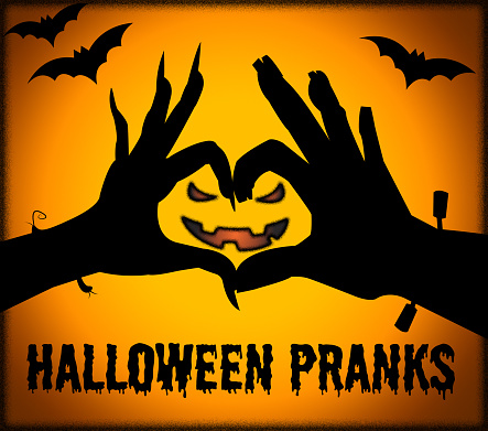 Halloween Pranks Representing Trick Or Treat And Frolic Hoax