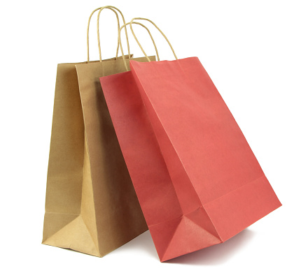 Paper shopping bags.