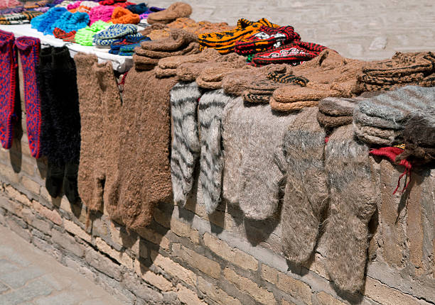 istock Knitted socks and slippers, Uzbekistan 598808194
