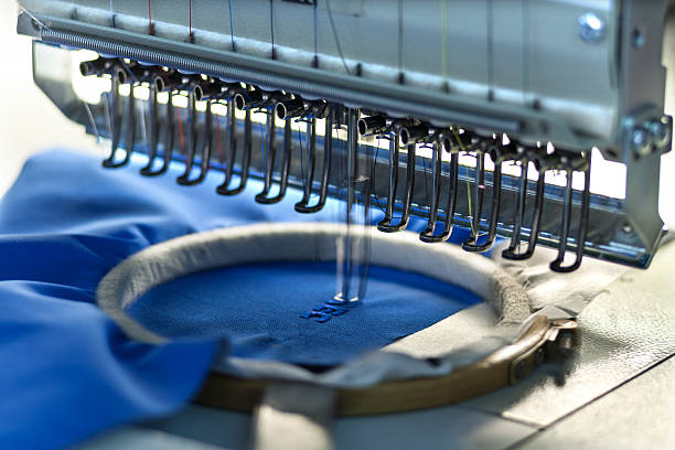 Big sewing workshop stock photo