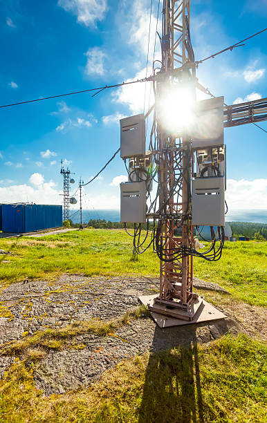 istock The part of telecommunication tower with installed communications equipment 598815428