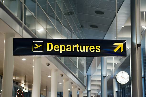 istock Departures airport sign 598818530