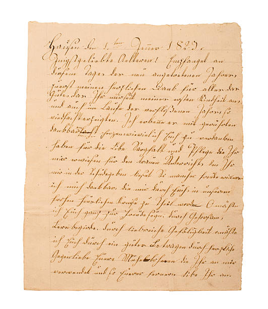 istock Fragment of an old handwritten letter. 598820076