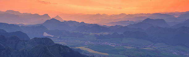 istock Colorful sunset in the alpine mountains 598821156