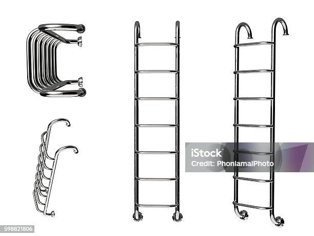 Pool Ladder Stock Photo - Download Image Now - Swimming Pool, Ladder, Cut Out