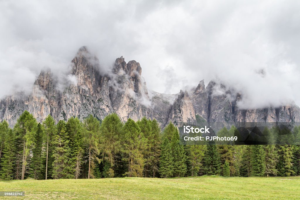 Panoramic view of Catinaccio mountains with clouds - Dolomites Italy Panoramic view of Catinaccio mountains with clouds - Dolomites - Trentino Alto Adige - Italy Alto Adige - Italy Stock Photo