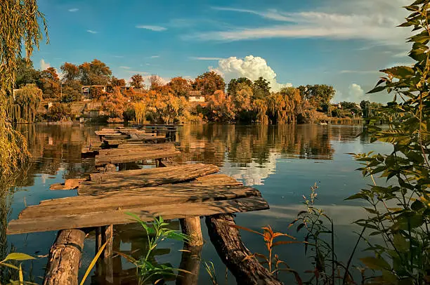 Colorful autumn landscape.Nature background