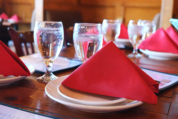 istock Dishes and Water on a Restaurant Table 598830944