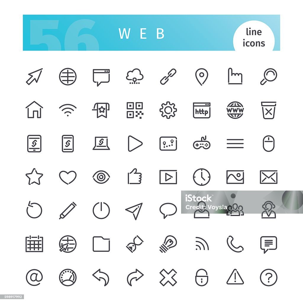 WebLine Icons Set - Lizenzfrei Stern - Form Vektorgrafik