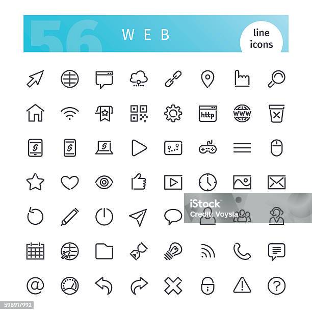 Webline Icons Set Stock Vektor Art und mehr Bilder von Stern - Form - Stern - Form, Menschen, Menschengruppe