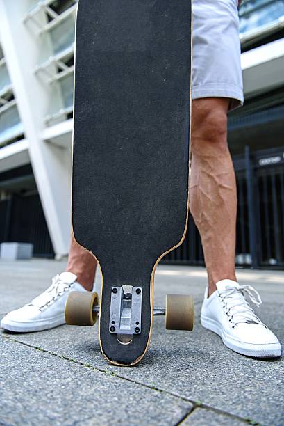 istock Skillful skater resting after riding 598918128