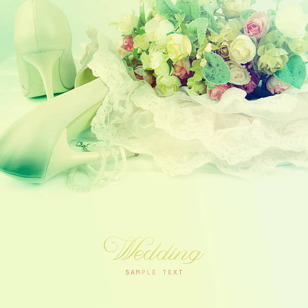istock Bride shoes with flowers. 598918506