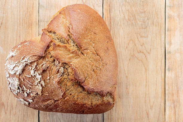 Rye bread in shape of the heart