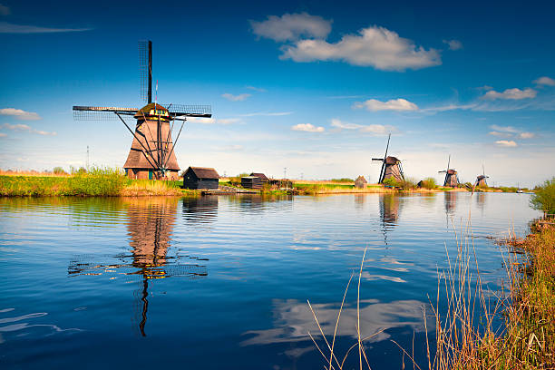 istock Colorful spring scene on the canal in Netherlands. 598926924