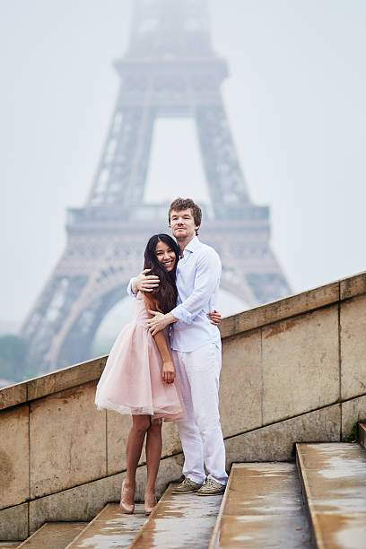 istock Romantic couple together in Paris 598927704