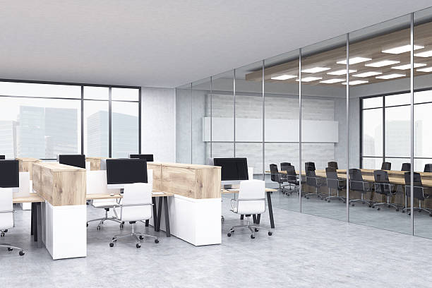 istock Office cubicles and conference room 598927946