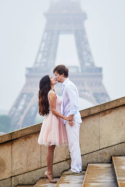 istock Romantic couple together in Paris 598928022