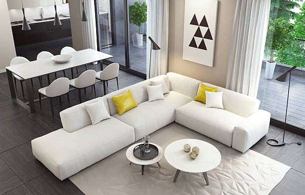 istock Fresh and modern white style living room interior 598928614
