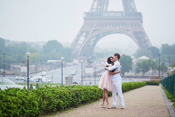 istock Romantic couple together in Paris 598929642